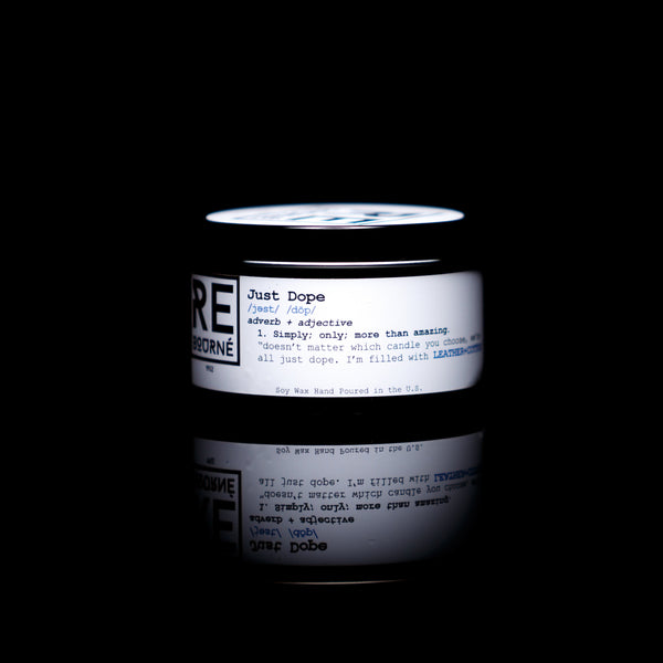 LEATHER + COTTON Scented Candle "Just Dope"  10.00% Off Auto renew - Rebourne Body + Home